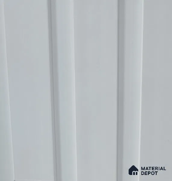 White Plain Colour Louver PN 03782 9.5 ft x 7.9 inch PVC Panel - 14 mm | Suitable for Feature Wall, TV Unit & Living Room | Width is Subjected to 5% Variation