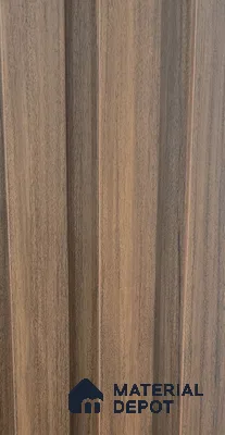 Brown Wooden Louver PN 03788 9.5 ft x 7.9 inch PVC Panel - 14 mm | Suitable for Feature Wall, TV Unit & Living Room | Width is Subjected to 5% Variation