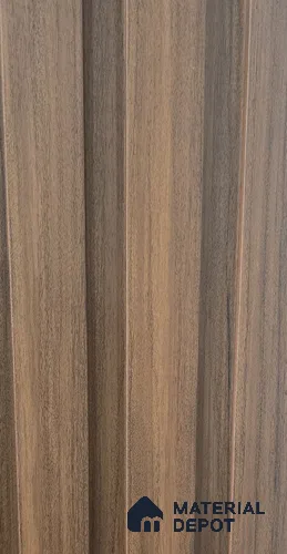 Brown Wooden Louver PN 03788 9.5 ft x 7.9 inch PVC Panel - 14 mm | Suitable for Feature Wall, TV Unit & Living Room | Width is Subjected to 5% Variation