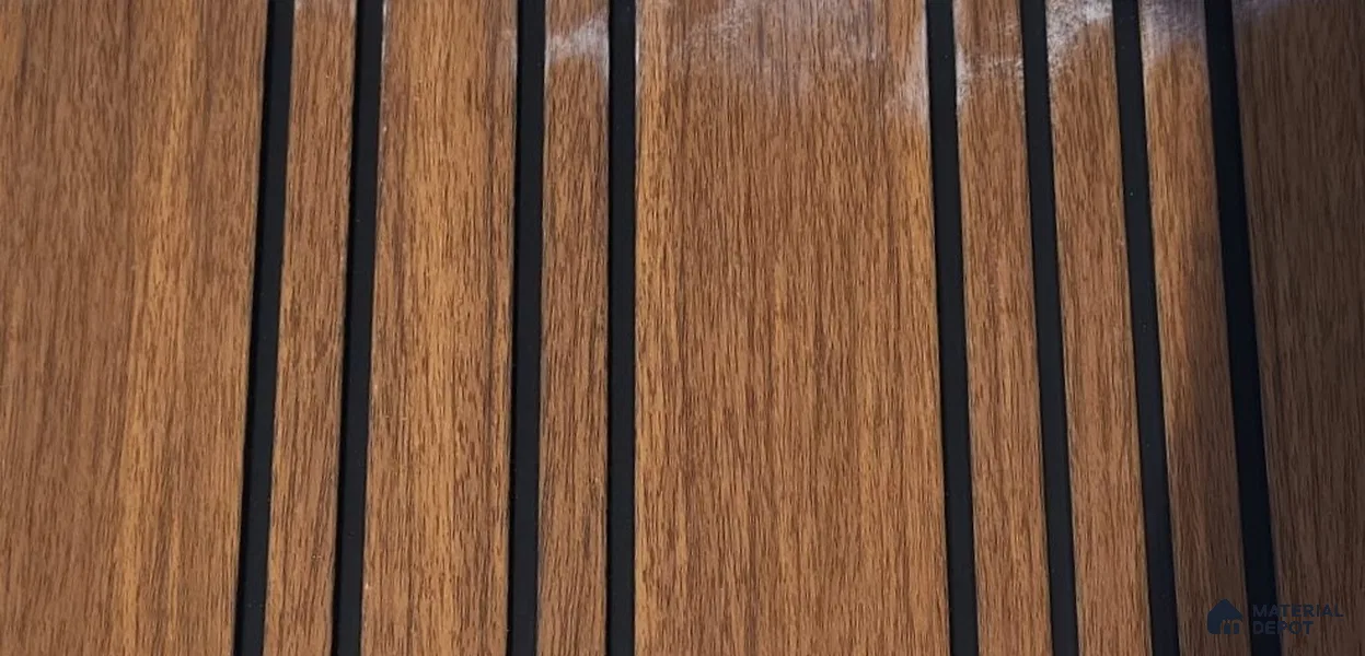 Brown Wooden Louver PN 04195 9.5 ft x 11.8 inch Charcoal Panel - 6 mm | Suitable for Feature Wall, TV Unit & Living Room | Width is Subjected to 5% Variation