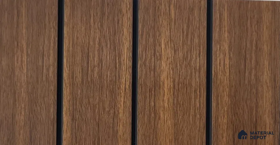 Brown Wooden Louver PN 04196 9.5 ft x 11.8 inch Charcoal Panel - 6 mm | Suitable for Feature Wall, TV Unit & Living Room | Width is Subjected to 5% Variation