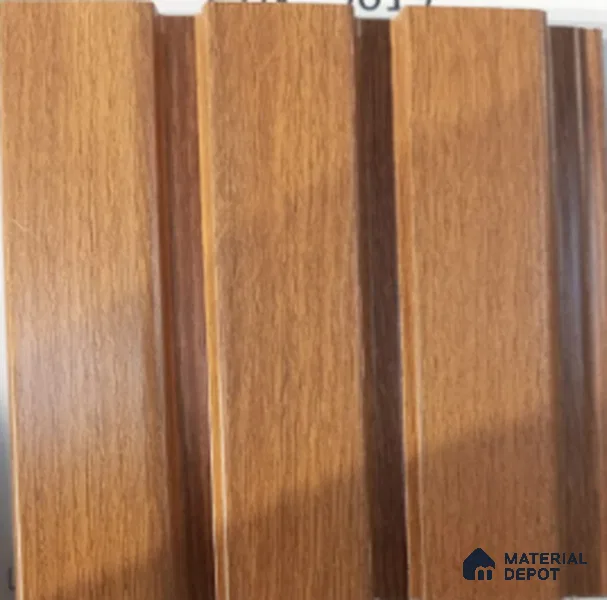 Brown Wooden Louver PN 04197 8 ft x 4.9 inch Charcoal Panel - 12 mm | Suitable for Feature Wall, TV Unit & Living Room | Width is Subjected to 5% Variation