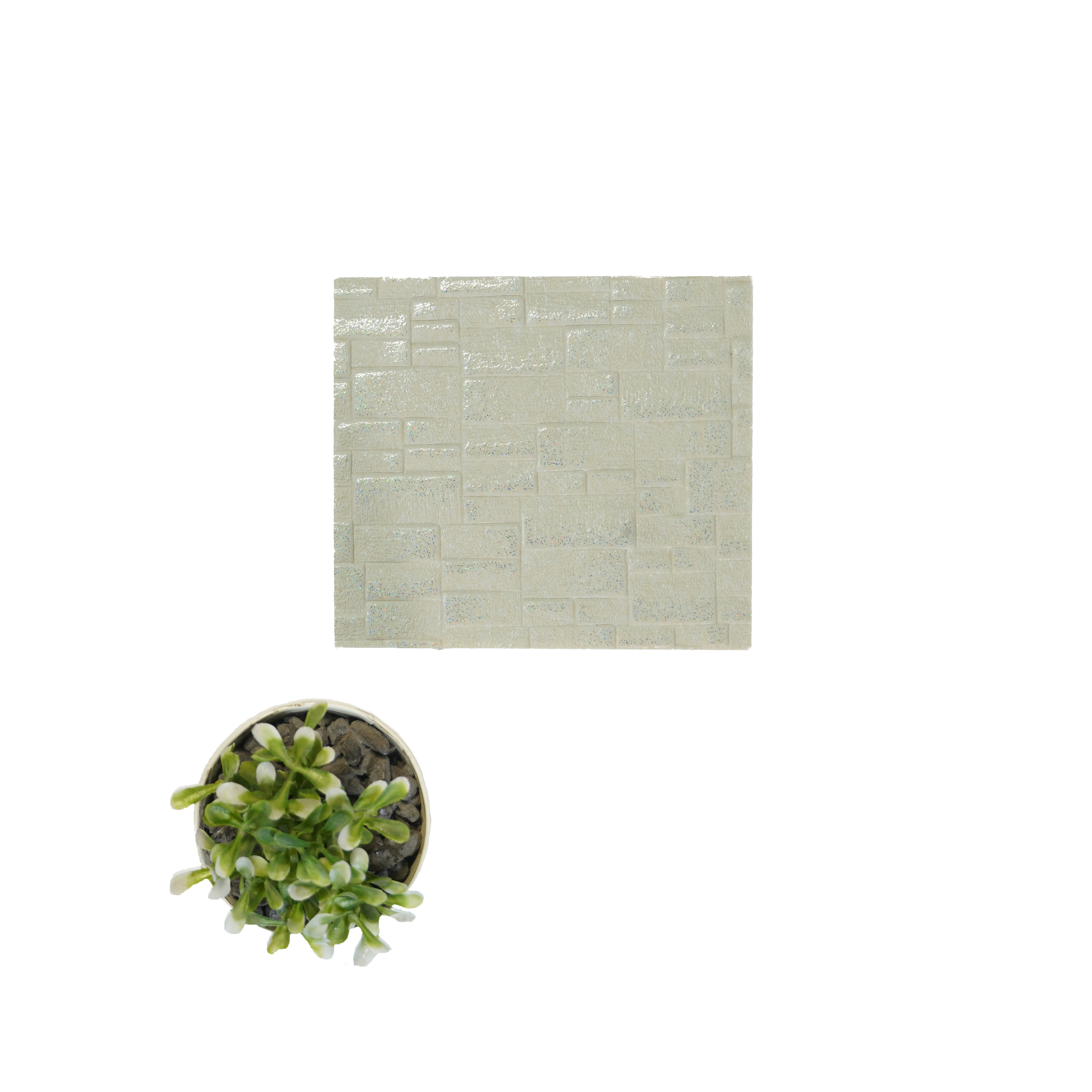 Cream Stone Look Charcoal Decorative Wall Panel PN 04513 8 ft x 2 ft - 4 mm | Suitable for Feature Wall, TV Unit & Living Room | Width is Subjected to 5% Variation