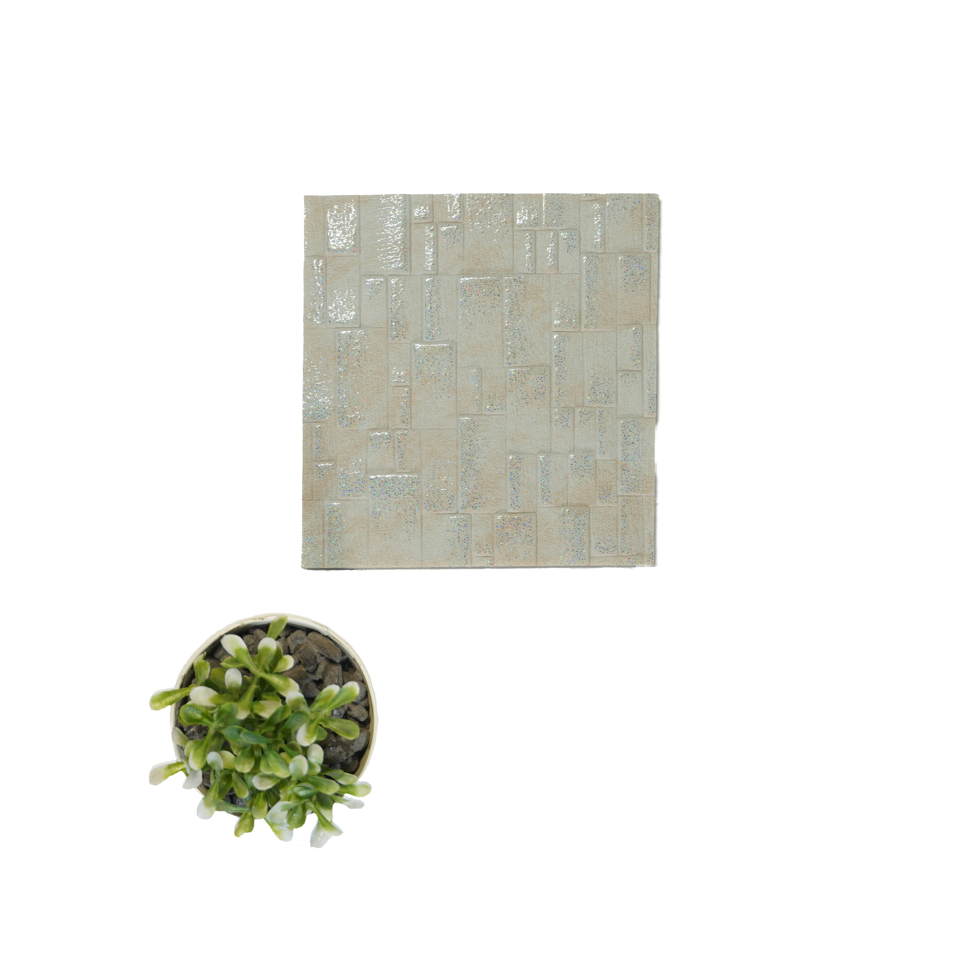 Cream Stone Look Charcoal Decorative Wall Panel PN 04514 8 ft x 2 ft - 4 mm | Suitable for Feature Wall, TV Unit & Living Room | Width is Subjected to 5% Variation