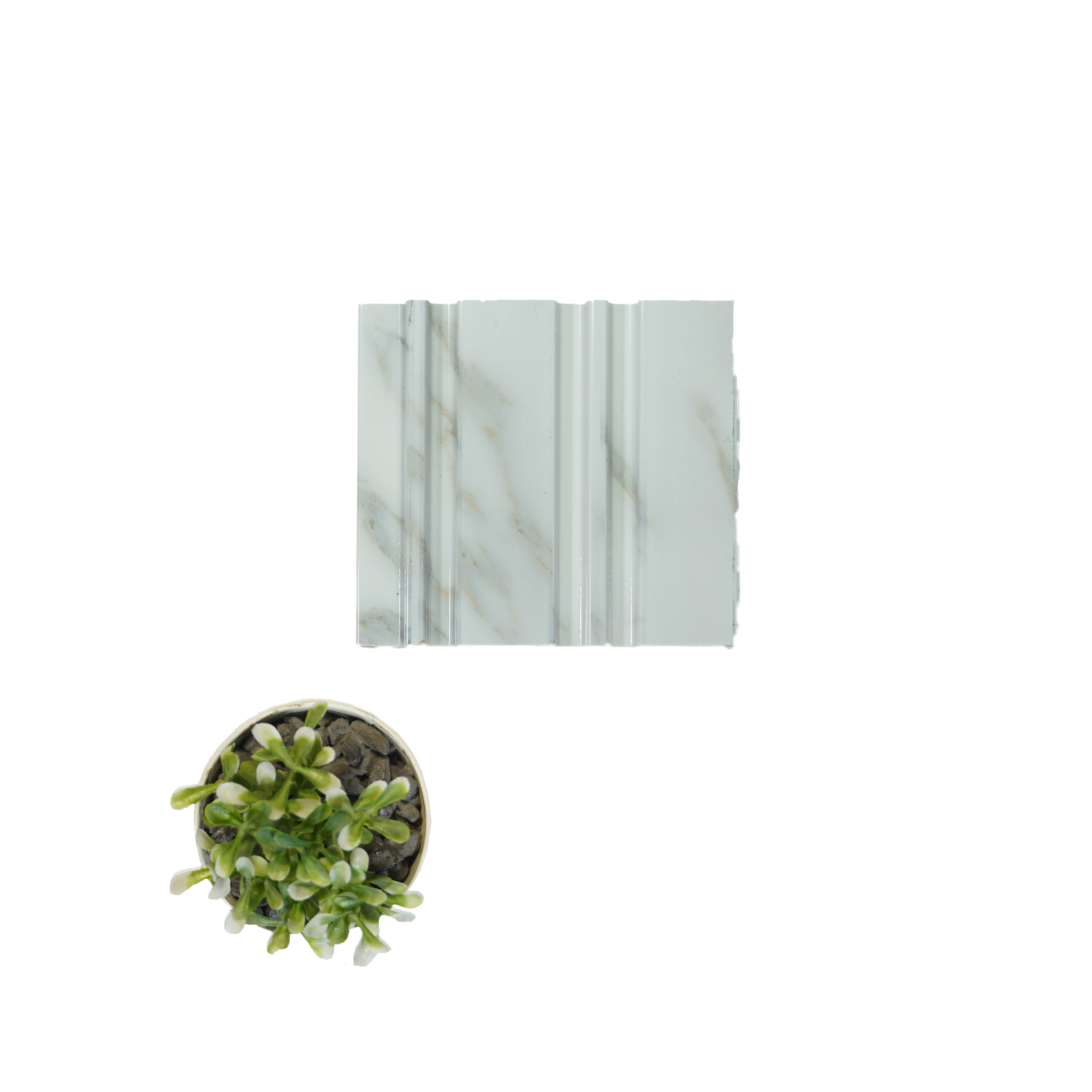 Grey Marble Louver PN 04548 8 ft x 4.9 inch Charcoal Panel - 12 mm | Suitable for Feature Wall, TV Unit & Living Room | Width is Subjected to 5% Variation