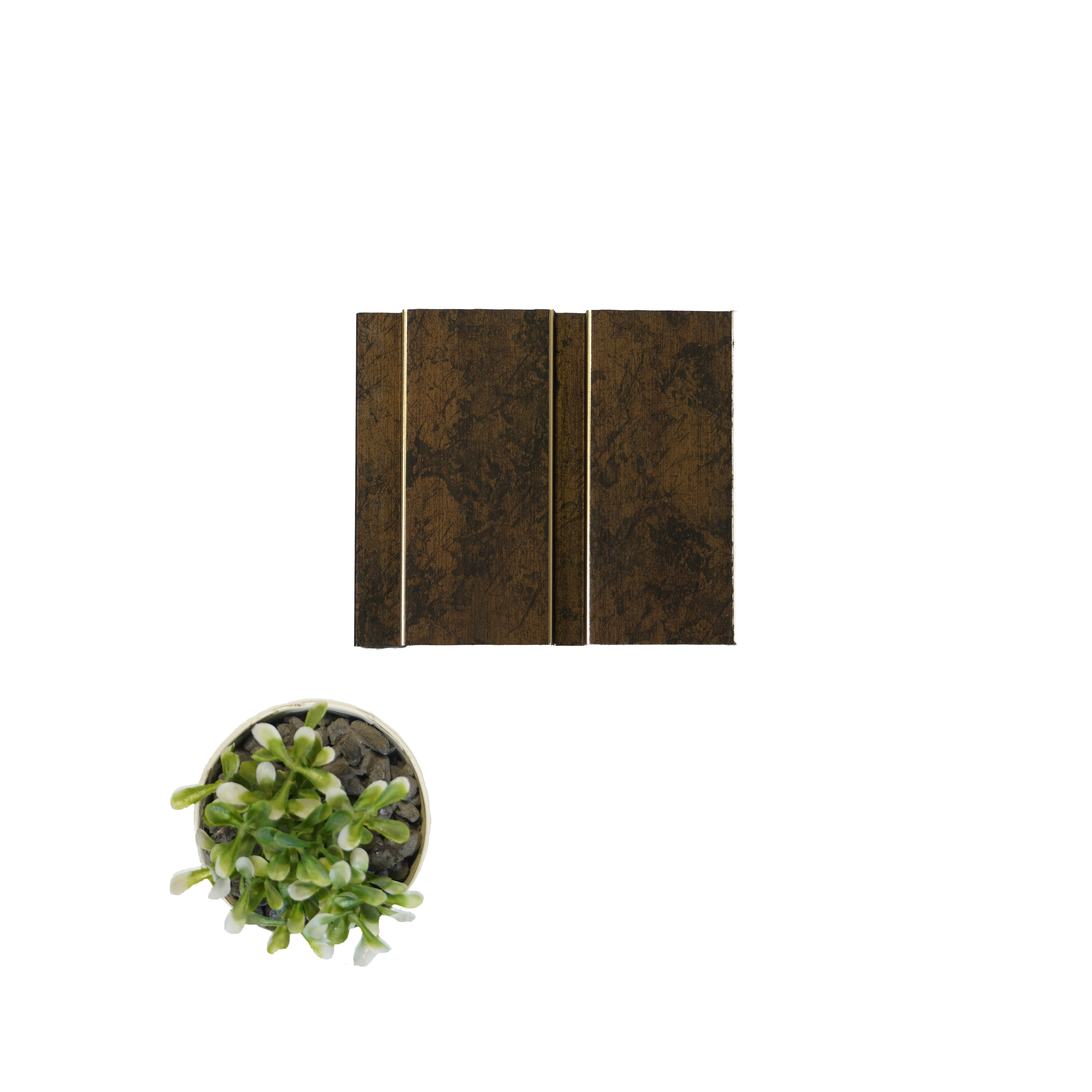 Brown Stone Louver PN 04556 8 ft x 4.9 inch Charcoal Panel - 12 mm | Suitable for Feature Wall, TV Unit & Living Room | Width is Subjected to 5% Variation