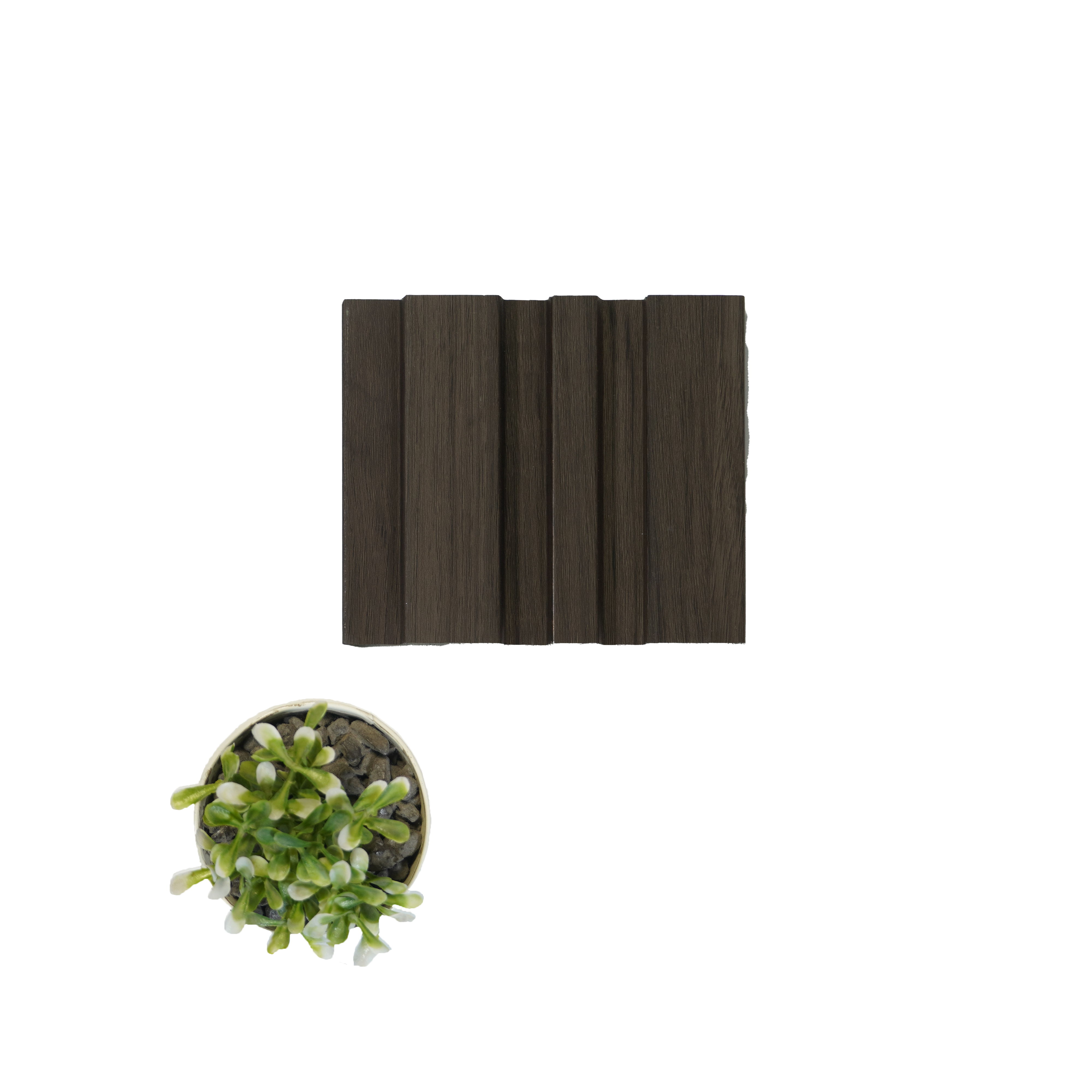 Brown Wooden Louver PN 04557 8 ft x 4.9 inch Charcoal Panel - 12 mm | Suitable for Feature Wall, TV Unit & Living Room | Width is Subjected to 5% Variation