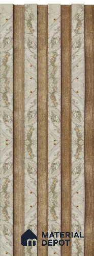 Brown Marble Louver PN 04561 8 ft x 4.9 inch Charcoal Panel - 12 mm | Suitable for Feature Wall, TV Unit & Living Room | Width is Subjected to 5% Variation