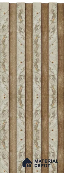 Brown Marble Louver PN 04561 8 ft x 4.9 inch Charcoal Panel - 12 mm | Suitable for Feature Wall, TV Unit & Living Room | Width is Subjected to 5% Variation
