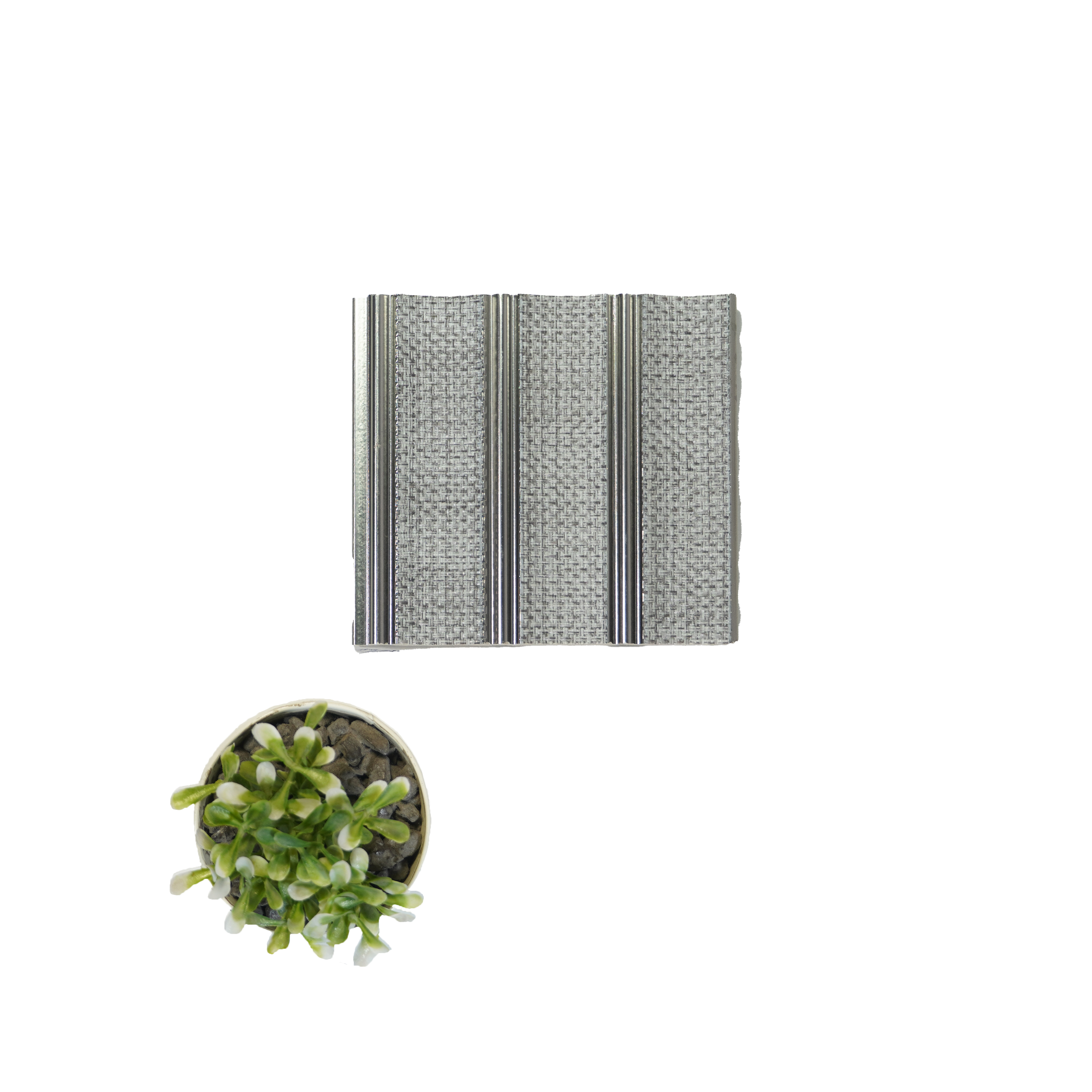 Grey Fabric Louver PN 04563 8 ft x 4.9 inch Charcoal Panel - 12 mm | Suitable for Feature Wall, TV Unit & Living Room | Width is Subjected to 5% Variation