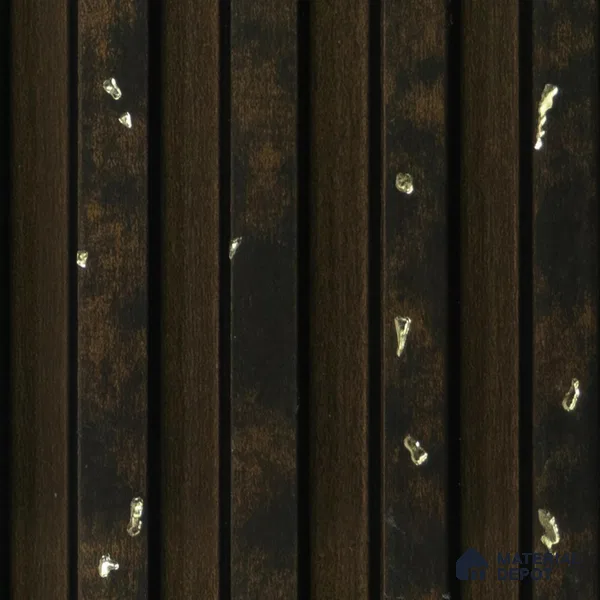 Brown Wooden Louver PN 04566 8 ft x 4.9 inch Charcoal Panel - 12 mm | Suitable for Feature Wall, TV Unit & Living Room | Width is Subjected to 5% Variation