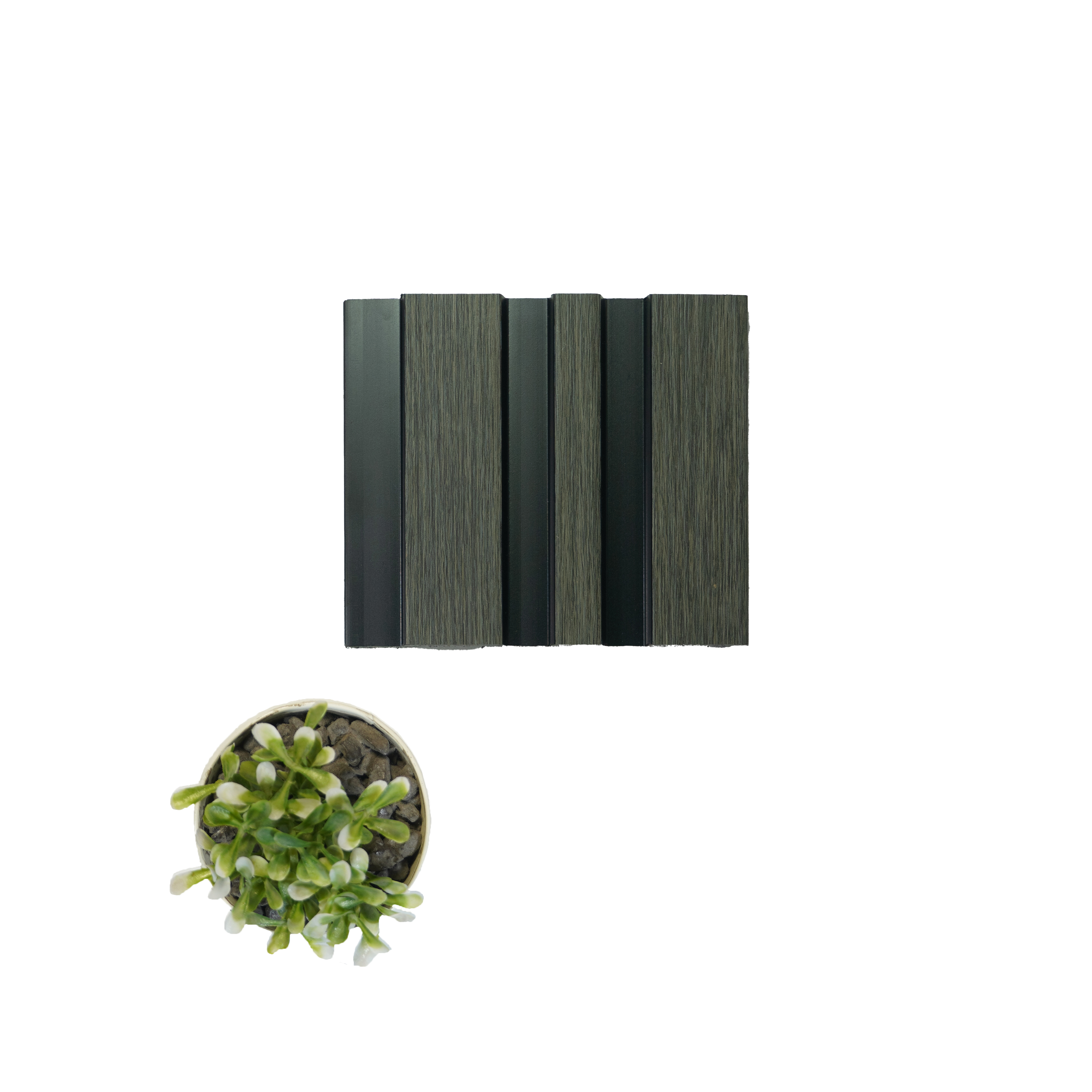 Brown Wooden Louver PN 04574 8 ft x 4.9 inch Charcoal Panel - 12 mm | Suitable for Feature Wall, TV Unit & Living Room | Width is Subjected to 5% Variation