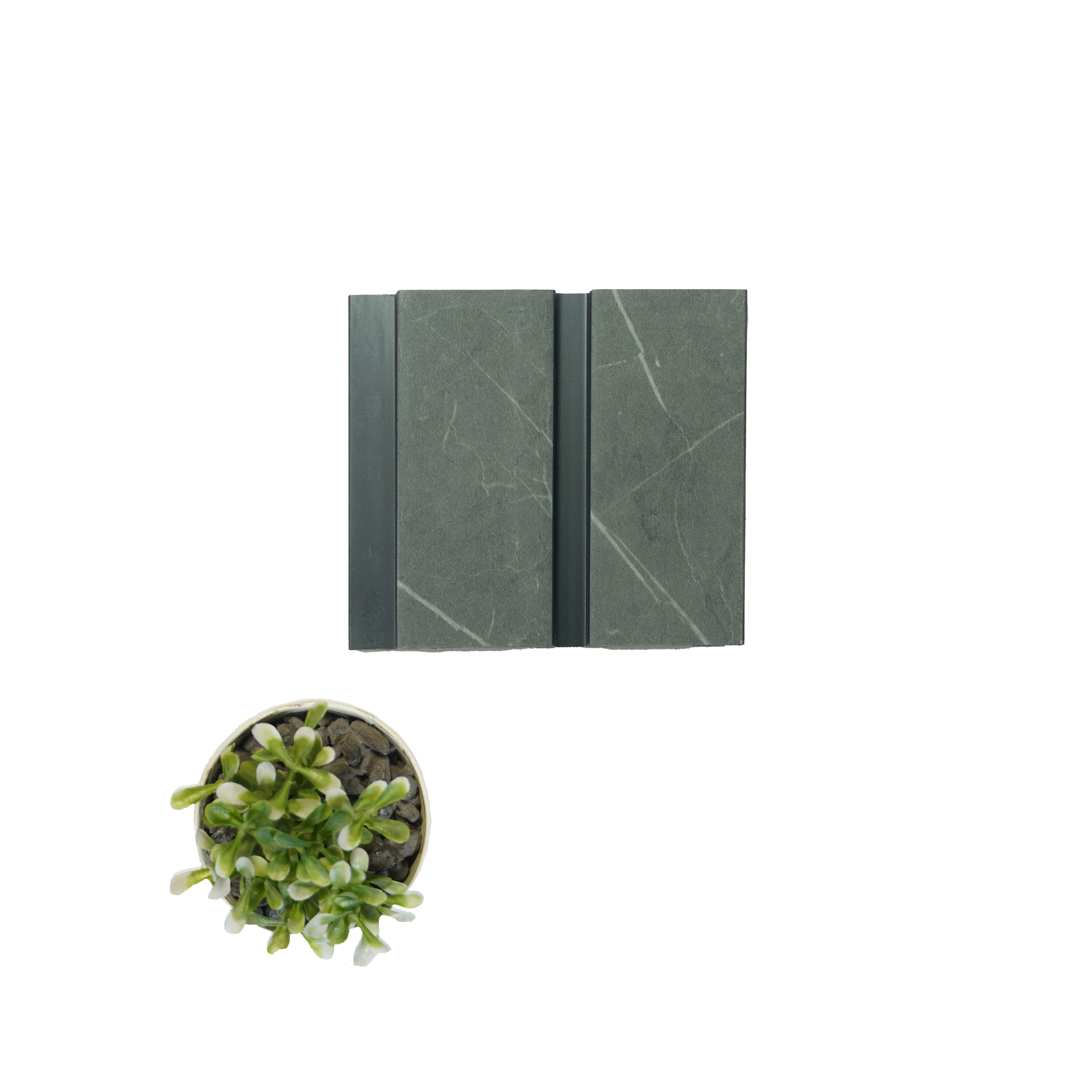 Grey Marble Louver PN 04581 8 ft x 4.9 inch Charcoal Panel - 12 mm | Suitable for Feature Wall, TV Unit & Living Room | Width is Subjected to 5% Variation