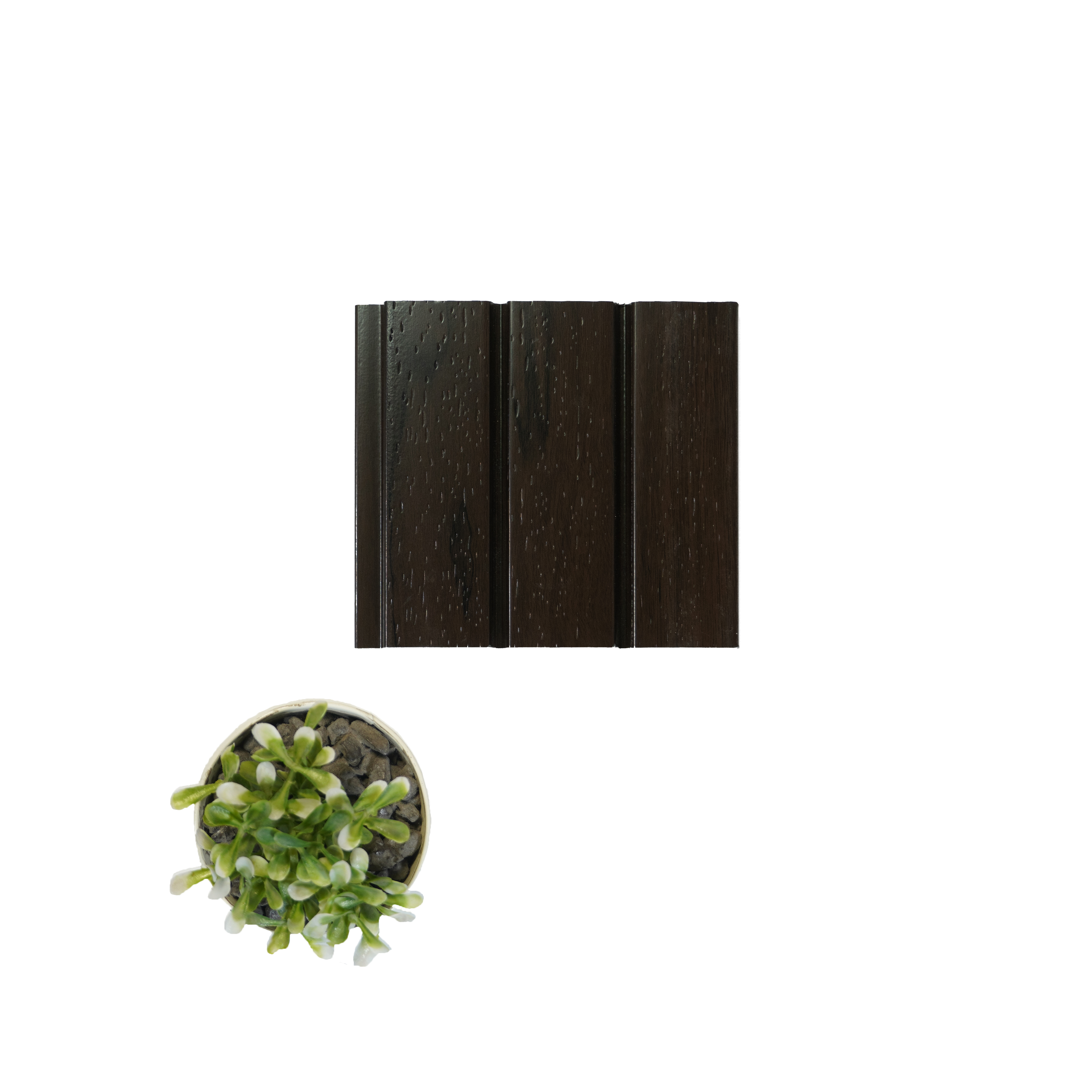 Brown Wooden Louver PN 04584 8 ft x 4.9 inch Charcoal Panel - 12 mm | Suitable for Feature Wall, TV Unit & Living Room | Width is Subjected to 5% Variation