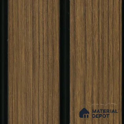 Brown Wooden Louver PN 04585 8 ft x 4.9 inch Charcoal Panel - 12 mm | Suitable for Feature Wall, TV Unit & Living Room | Width is Subjected to 5% Variation