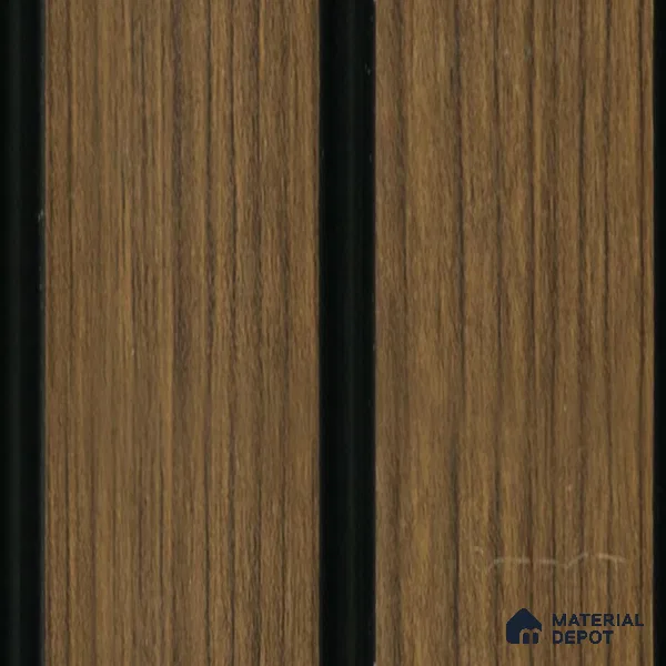 Brown Wooden Louver PN 04585 8 ft x 4.9 inch Charcoal Panel - 12 mm | Suitable for Feature Wall, TV Unit & Living Room | Width is Subjected to 5% Variation