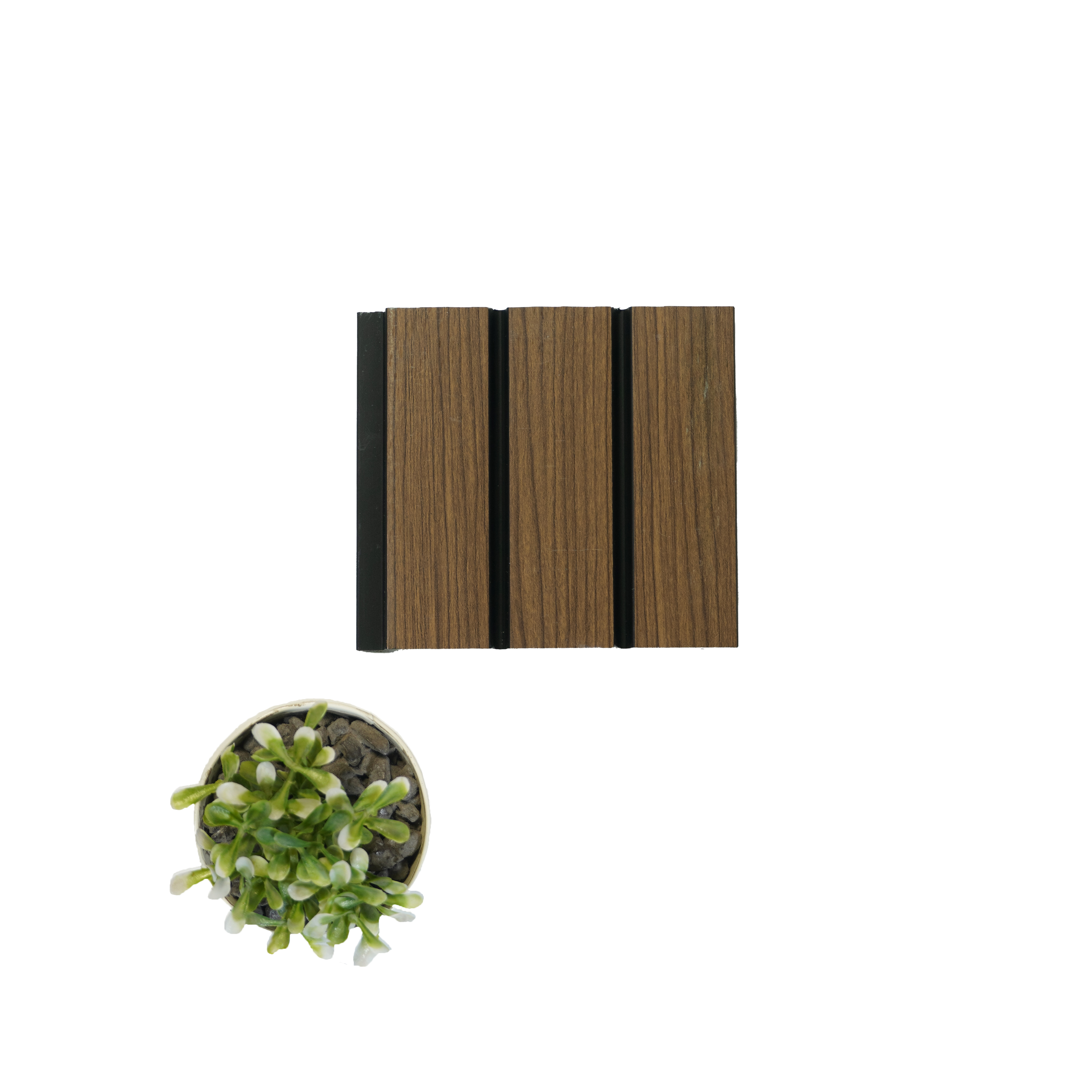 Brown Wooden Louver PN 04585 8 ft x 4.9 inch Charcoal Panel - 12 mm | Suitable for Feature Wall, TV Unit & Living Room | Width is Subjected to 5% Variation