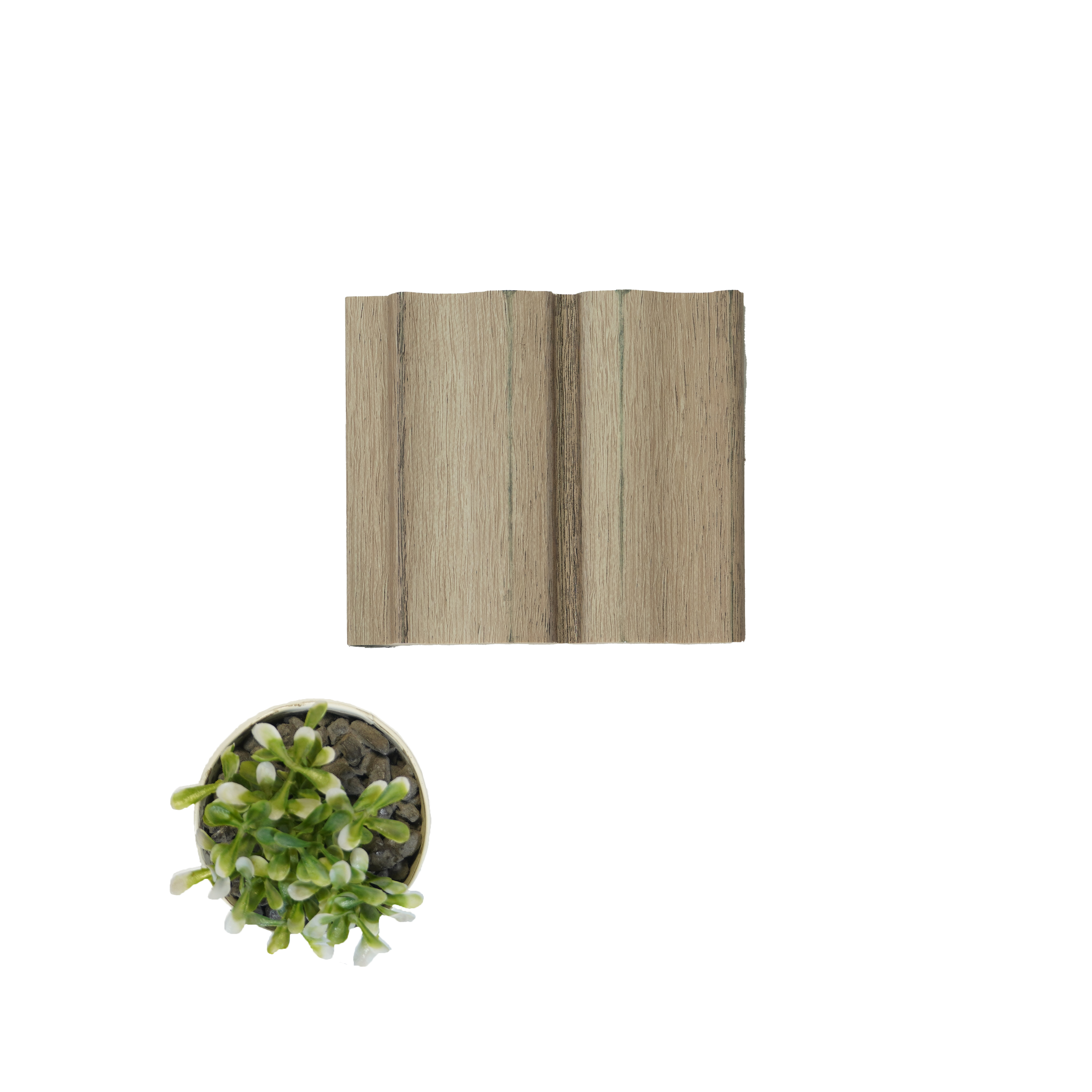 Cream Wooden Louver PN 04587 8 ft x 4.9 inch Charcoal Panel - 12 mm | Suitable for Feature Wall, TV Unit & Living Room | Width is Subjected to 5% Variation