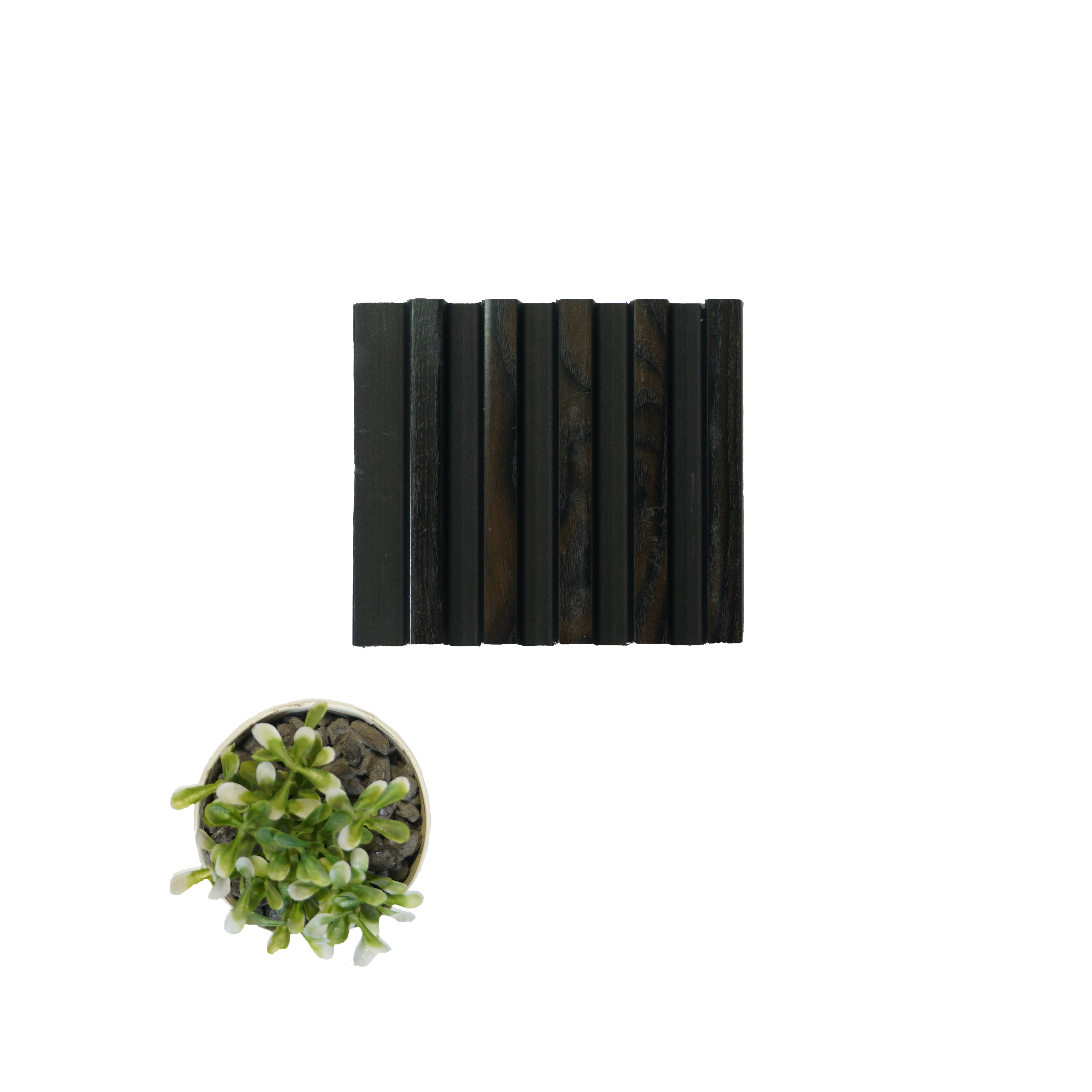 Black Wooden Louver PN 04596 8 ft x 4.9 inch Charcoal Panel - 12 mm | Suitable for Feature Wall, TV Unit & Living Room | Width is Subjected to 5% Variation