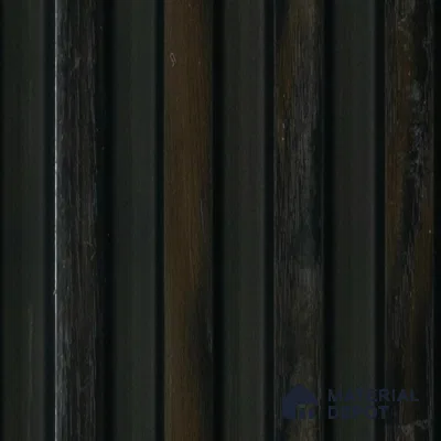 Black Wooden Louver PN 04596 8 ft x 4.9 inch Charcoal Panel - 12 mm | Suitable for Feature Wall, TV Unit & Living Room | Width is Subjected to 5% Variation