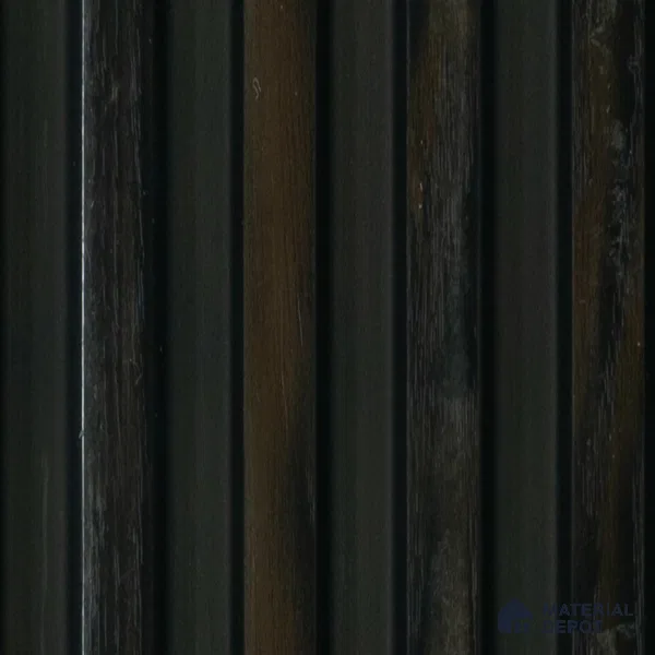 Black Wooden Louver PN 04596 8 ft x 4.9 inch Charcoal Panel - 12 mm | Suitable for Feature Wall, TV Unit & Living Room | Width is Subjected to 5% Variation