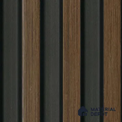 Brown Wooden Louver PN 04598 8 ft x 4.9 inch Charcoal Panel - 12 mm | Suitable for Feature Wall, TV Unit & Living Room | Width is Subjected to 5% Variation