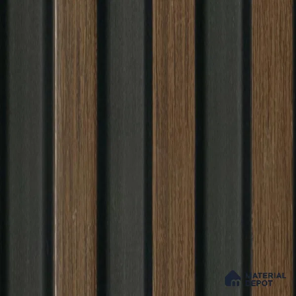 Brown Wooden Louver PN 04598 8 ft x 4.9 inch Charcoal Panel - 12 mm | Suitable for Feature Wall, TV Unit & Living Room | Width is Subjected to 5% Variation