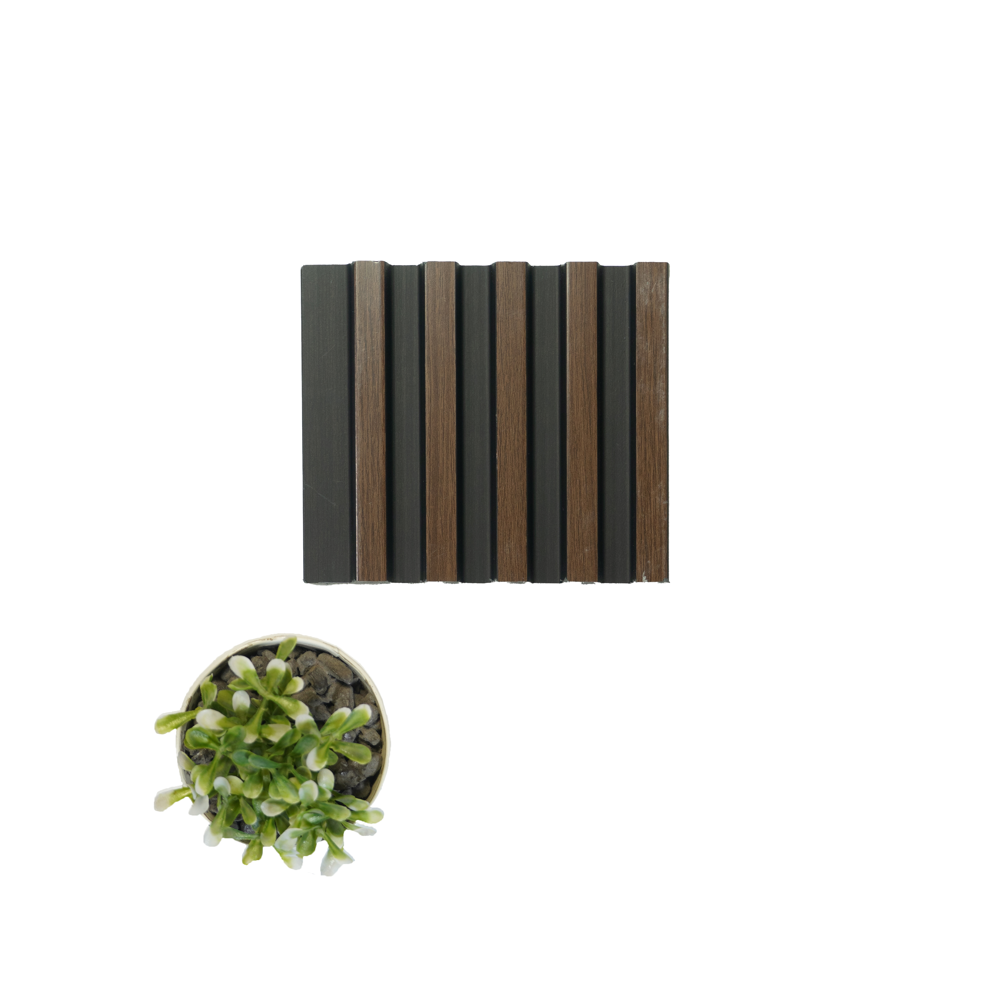 Brown Wooden Louver PN 04598 8 ft x 4.9 inch Charcoal Panel - 12 mm | Suitable for Feature Wall, TV Unit & Living Room | Width is Subjected to 5% Variation