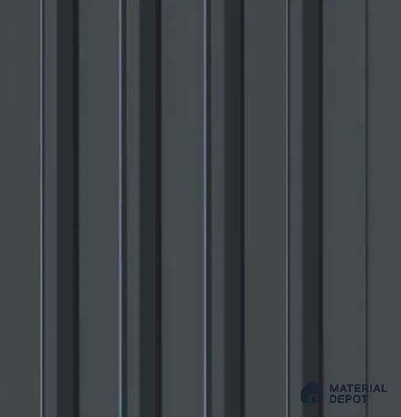 Grey Plain Colour Louver PN 04886 9.5 ft x 4.7 inch Charcoal Panel - 12 mm | Suitable for Feature Wall, TV Unit & Living Room | Width is Subjected to 5% Variation
