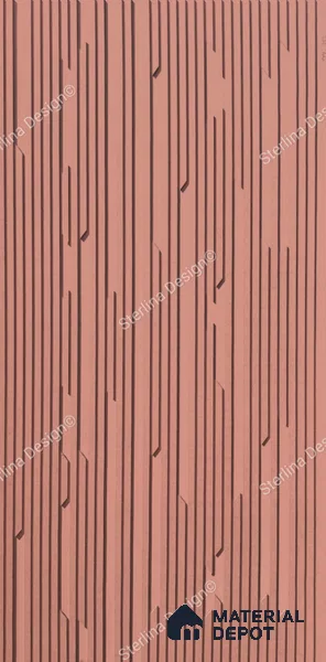 Red Plain Colour Louver PN 04986 8 ft x 4 ft MDF Panel - 12 mm | Suitable for Feature Wall, TV Unit & Living Room | Width is Subjected to 5% Variation