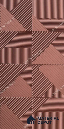 Red Plain Colour Louver PN 04987 8 ft x 4 ft MDF Panel - 12 mm | Suitable for Feature Wall, TV Unit & Living Room | Width is Subjected to 5% Variation