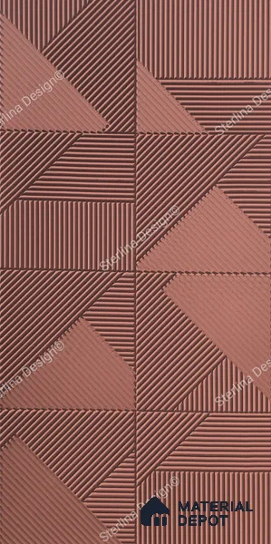 Red Plain Colour Louver PN 04987 8 ft x 4 ft MDF Panel - 12 mm | Suitable for Feature Wall, TV Unit & Living Room | Width is Subjected to 5% Variation