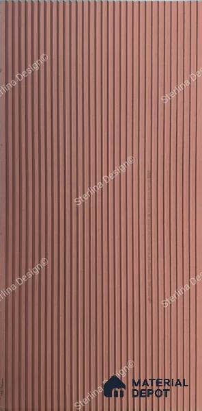 Red Plain Colour Louver PN 05002 8 ft x 4 ft MDF Panel - 16.5 mm | Suitable for Feature Wall, TV Unit & Living Room | Width is Subjected to 5% Variation