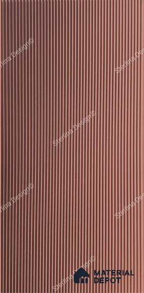 Red Plain Colour Louver PN 05008 8 ft x 4 ft MDF Panel - 16.5 mm | Suitable for Feature Wall, TV Unit & Living Room | Width is Subjected to 5% Variation