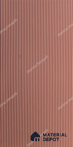 Red Plain Colour Louver PN 05010 8 ft x 4 ft MDF Panel - 16.5 mm | Suitable for Feature Wall, TV Unit & Living Room | Width is Subjected to 5% Variation
