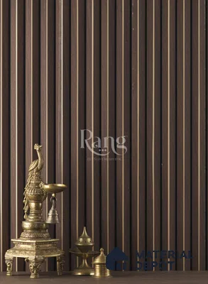 Brown Wooden Louver PN 05137 9 ft x 6.6 inch Charcoal Panel - 12 mm | Suitable for Feature Wall, TV Unit & Living Room | Width is Subjected to 5% Variation