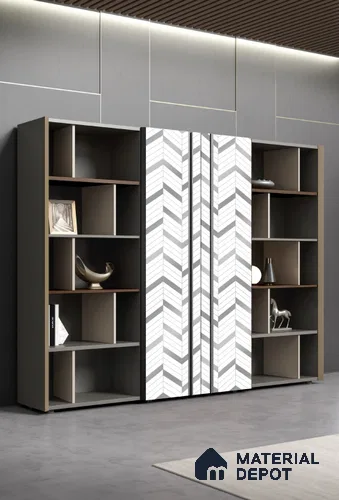 White Patterned Look Acrylic Decorative Wall Panel PN 05150 8 ft x 2 ft - 1.3 mm | Suitable for Feature Wall, TV Unit & Living Room | Width is Subjected to 5% Variation