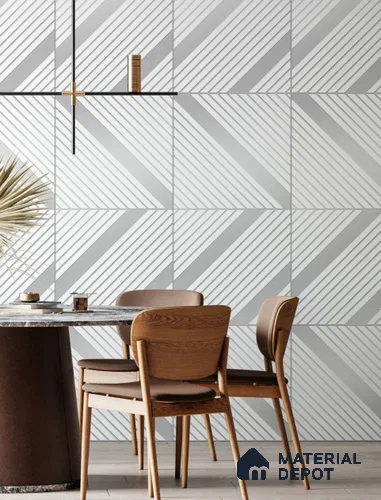 White Patterned Look Acrylic Decorative Wall Panel PN 05153 8 ft x 2 ft - 1.3 mm | Suitable for Feature Wall, TV Unit & Living Room | Width is Subjected to 5% Variation
