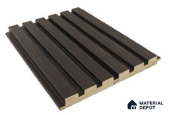 Black Wooden Louver PN 05190 9 ft x 4.7 inch MDF Panel - 18 mm | Suitable for Feature Wall, TV Unit & Living Room | Width is Subjected to 5% Variation
