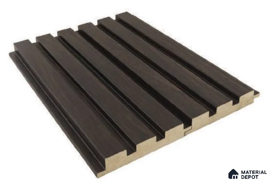 Black Wooden Louver PN 05190 9 ft x 4.7 inch MDF Panel - 18 mm | Suitable for Feature Wall, TV Unit & Living Room | Width is Subjected to 5% Variation