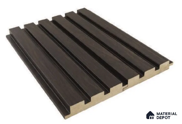 Black Wooden Louver PN 05190 9 ft x 4.7 inch MDF Panel - 18 mm | Suitable for Feature Wall, TV Unit & Living Room | Width is Subjected to 5% Variation