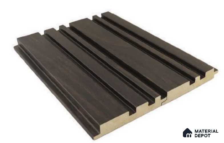 Black Wooden Louver PN 05191 9 ft x 4.7 inch MDF Panel - 18 mm | Suitable for Feature Wall, TV Unit & Living Room | Width is Subjected to 5% Variation