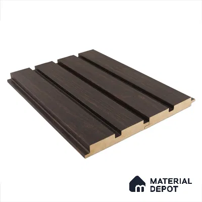 Black Wooden Louver PN 05195 9 ft x 4.7 inch MDF Panel - 18 mm | Suitable for Feature Wall, TV Unit & Living Room | Width is Subjected to 5% Variation