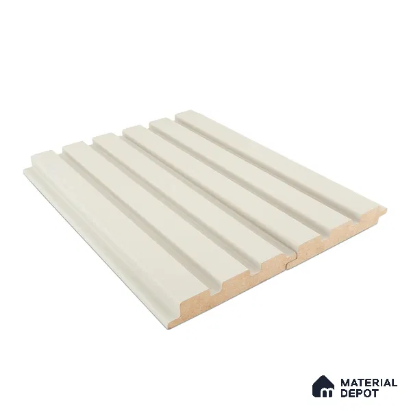 Beige Plain Colour Louver PN 05199 9 ft x 4.7 inch MDF Panel - 18 mm | Suitable for Feature Wall, TV Unit & Living Room | Width is Subjected to 5% Variation