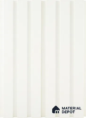 White Plain Colour Louver PN 05200 9 ft x 4.7 inch MDF Panel - 18 mm | Suitable for Feature Wall, TV Unit & Living Room | Width is Subjected to 5% Variation