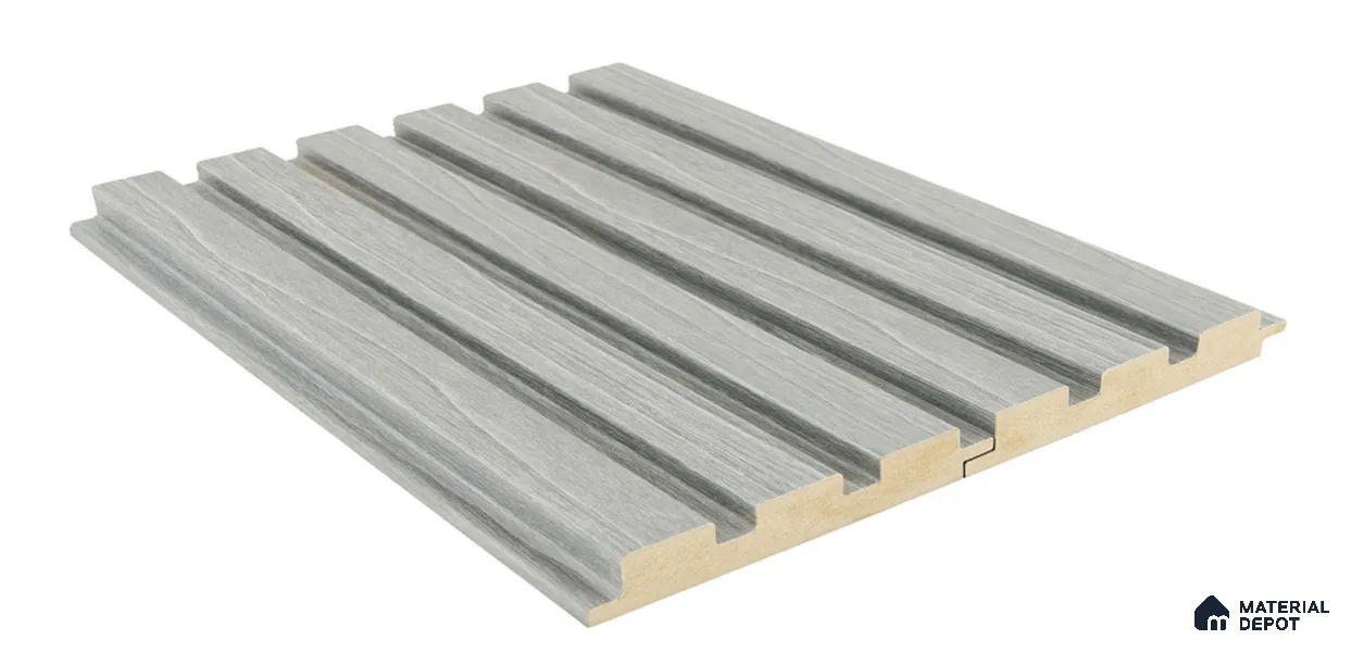 Grey Wooden Louver PN 05202 9 ft x 4.7 inch MDF Panel - 18 mm | Suitable for Feature Wall, TV Unit & Living Room | Width is Subjected to 5% Variation