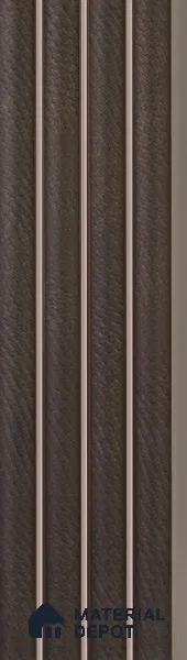Brown Leather Louver PN 05504 8 ft x 5 inch Charcoal Panel - 11 mm | Suitable for Feature Wall, TV Unit & Living Room | Width is Subjected to 5% Variation