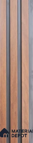 Brown Wooden Louver PN 05507 9.5 ft x 5 inch Charcoal Panel - 11 mm | Suitable for Feature Wall, TV Unit & Living Room | Width is Subjected to 5% Variation