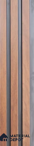 Brown Wooden Louver PN 05507 9.5 ft x 5 inch Charcoal Panel - 11 mm | Suitable for Feature Wall, TV Unit & Living Room | Width is Subjected to 5% Variation