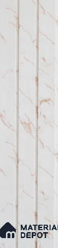 White Marble Louver PN 05517 9.5 ft x 5 inch Charcoal Panel - 11 mm | Suitable for Feature Wall, TV Unit & Living Room | Width is Subjected to 5% Variation